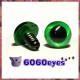 1 Pair Green Swirly Hand Painted Safety Eyes Plastic eyes